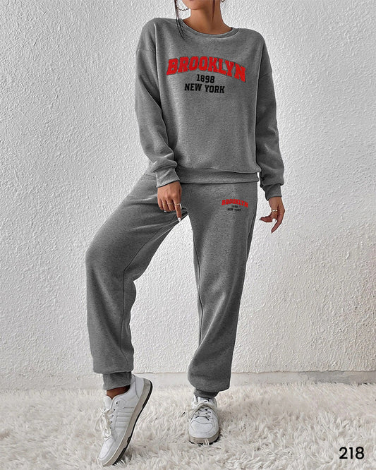 Women Brooklyn Sweat Suit Set - Grey