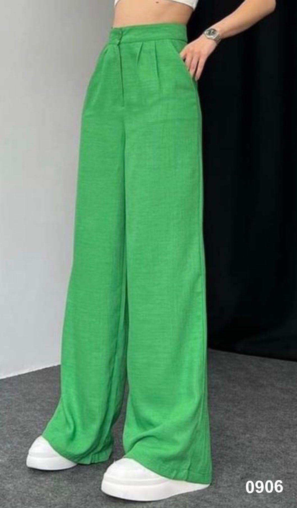 High Waist Plazo - Green