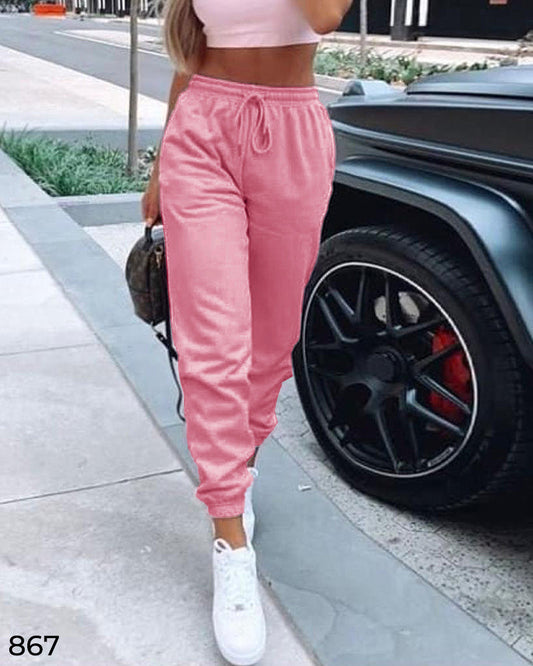 Basic Jogger Pants Pink - 867`