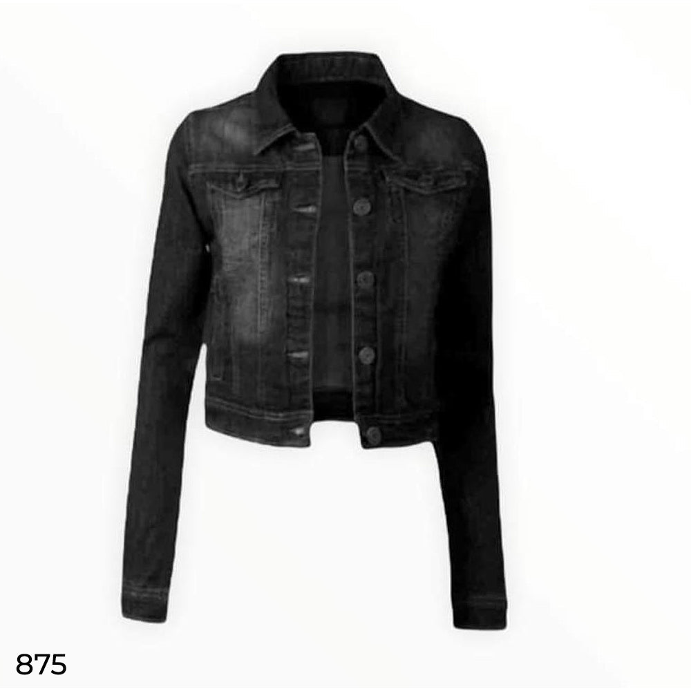 Black Faded Denim Jacket - 875