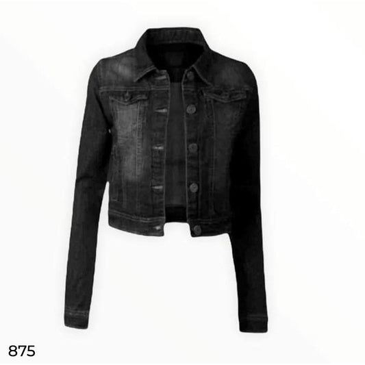 Black Faded Denim Jacket - 875