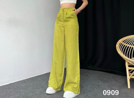 High Waist Plazo - Dirty Gold